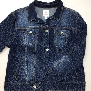 Leopard print denim jacket